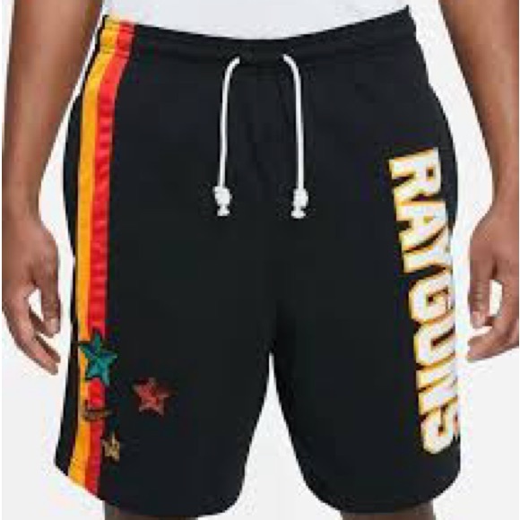 Nike Shorts Mens XL Black Rayguns Multicolor Stars Dri-Fit Basketball Gym